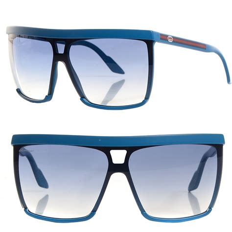 gucci shield sunglasses 3554 s blue 94732