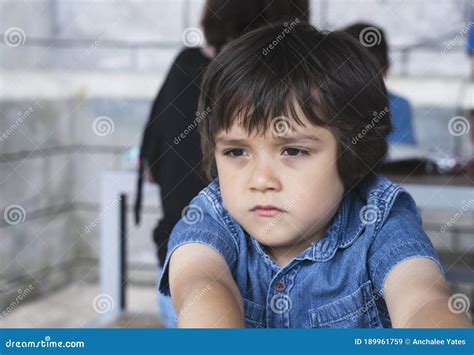 Emotional Portrait Of Unhappy Toddler Boy With Sad Face Upset Boy