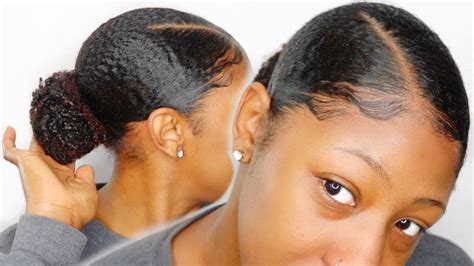Luckily, hair gel formulas and styling techniques have come a long way since then. No Gel!!! Sleek Low Bun Tutorial On Type 4 Natural Hair ...
