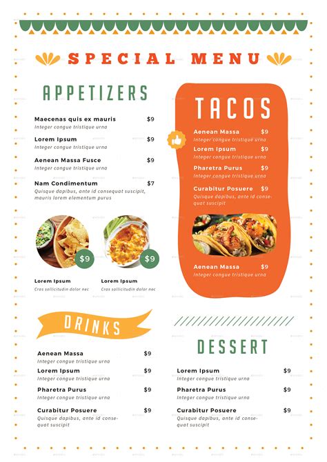Rosas mexican food « back to fallbrook, ca. Mexican Food Menu by infinite78910 | GraphicRiver