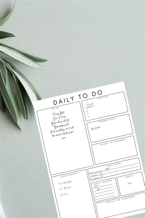 This Sheet Was Designed To Represent Your Day It Records Your To Do