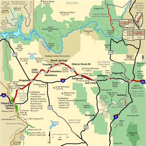 Map Of Route 66 In Western Arizona Route 66 Pinterest