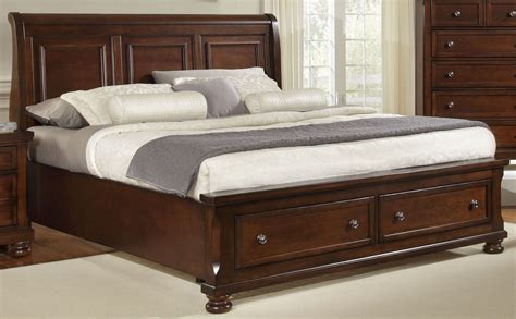 Reflections Dark Cherry King Sleigh Storage Bed 1stopbedrooms