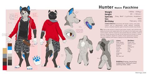 After A Push I Drew Myself A New Reference Sheet For My Fursona Of