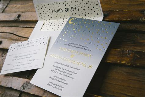 Night Sky Inspired Wedding Invitations For Chicago Planetarium Wedding