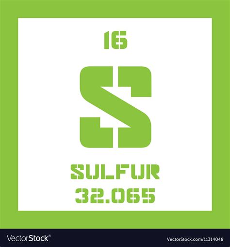 Sulfur Chemical Element Royalty Free Vector Image