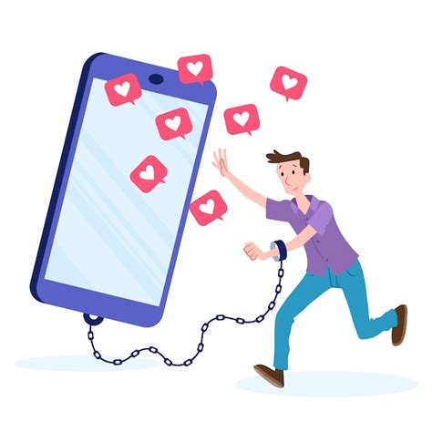 A Person Addicted To Social Media Vector Free Download