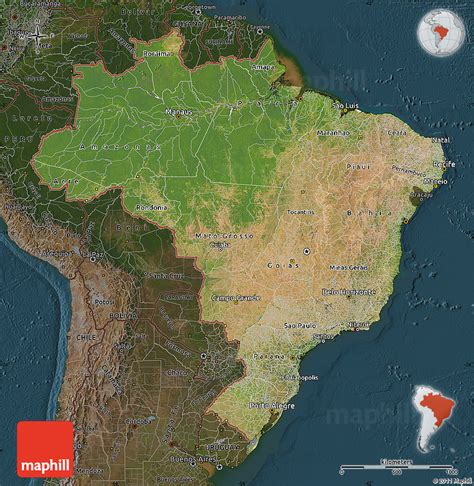 Tripadvisors brasilien karte mit hotels, pensionen und hostels: Brasilien Satelliten-karte