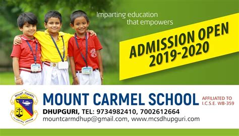 Admission Forms For The Academic Year Mount Carmel School Dhupguri