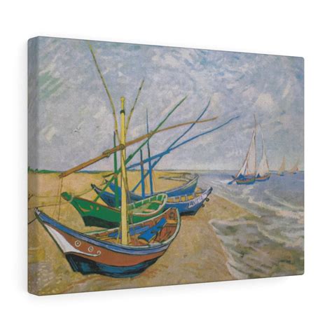 Fishing Boats On The Beach Canvas Print Vincent Van Gogh 1888