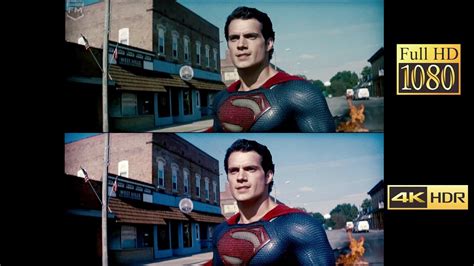 Comparison 4k Vs 1080p Man Of Steel Battle In Smallville Youtube