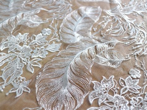 Leaves Lace Fabric Baroque Lace Fabric White Lace Etsy