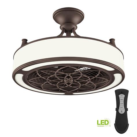 Ceiling fans with lights ceiling fans the home depot. Stile Anderson 22 in. LED Indoor/Outdoor Bronze Ceiling ...