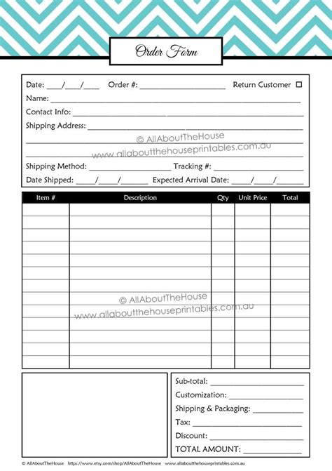 View the sample work order form screenshots above and to the right. Order Form Custom Order Form Printable business planner ...