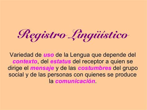 Registros De La Lengua