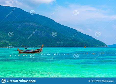 Long Tail Boat On The Sea At Ko Lipe Island Thailand Tropical Island