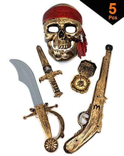 Pirate5190 Texpress 5 Piece Halloween Pirate Costume Accessories For