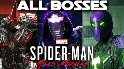 Spider Man Miles Morales All Bosses Full Hd 1080p 60fps Youtube