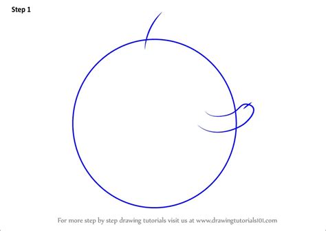 Learn How To Draw An Apple With Worm Fruits For Kids Step By Step