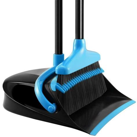 Broom And Dustpan Set Upright Standing Dust Pan With Extendable