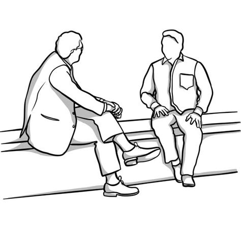 drawing of a people sitting on bench illustrations royalty free vector graphics and clip art istock