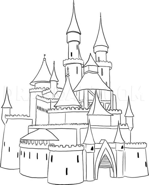 How To Draw A Medieval Castle Step By Step Drawing Guide By Dawn