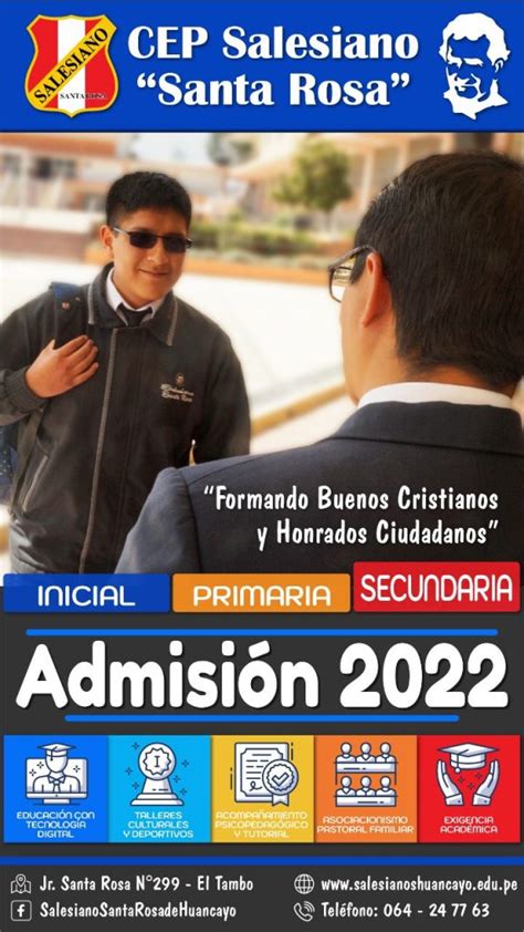 Admisión 2022 Cep Salesiano Santa Rosa Huancayo