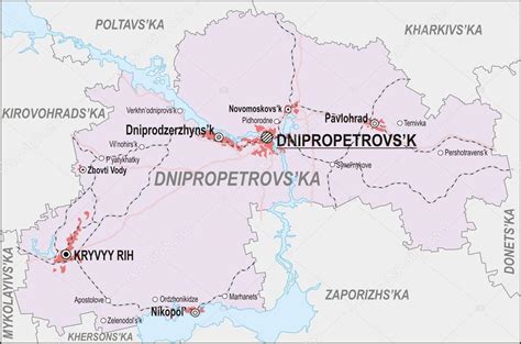 Карта Дніпропетровської області Stock Vector By ©rorius 43740559