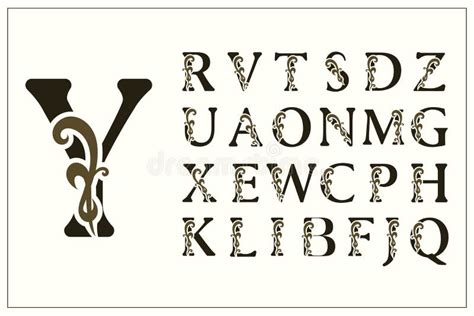 Set Of Elegant Capital Letters Vintage Logos Filigree Monograms