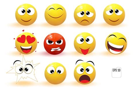 Iconos De Objetos Emoji Iconos De Emoticonos Conjunto De Emojis De