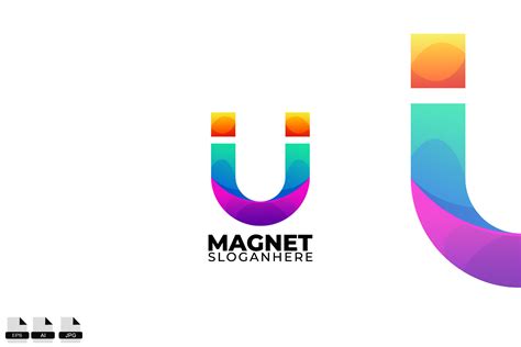 Letter U With Magnet Colorful Gradient Design By Norinhood Thehungryjpeg