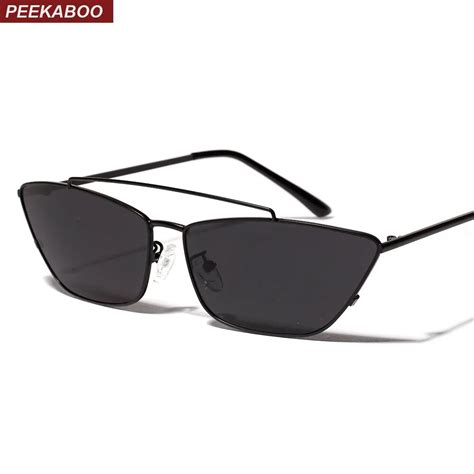 peekaboo metal cat eye sunglasses women green 2019 brown black square sun glasses for women