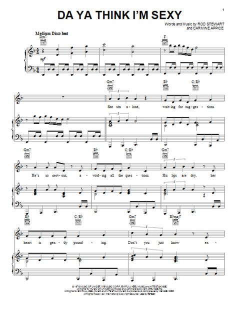 We rock & roll guys thought we where dead meat when that movie and the bee gees came out. Da Ya Think I'm Sexy Sheet Music | Rod Stewart | Piano ...