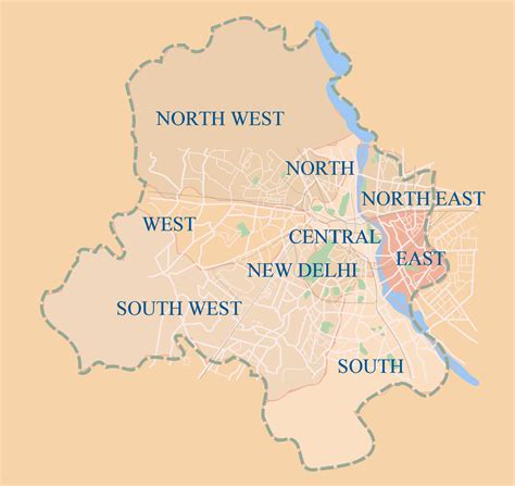 Districts Map Of Delhi