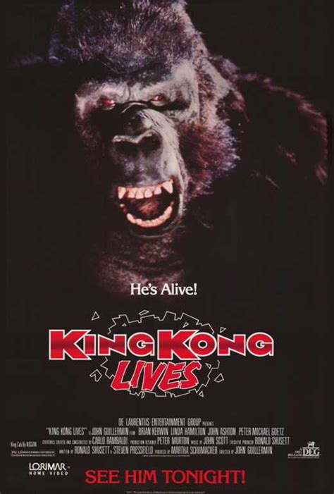 King Kong Lives Movie Poster Style A 27 X 40 1986