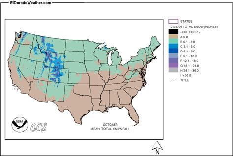 United States Yearly Annual And Monthly Mean Total Snowfall