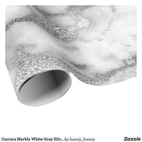 Carrara Marble White Gray Silver Strokes Minimal Wrapping Paper