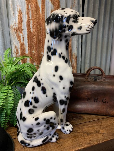 A Large Ceramic Dalmatian Dog Statue Made By Ceramiche Boxer Belle