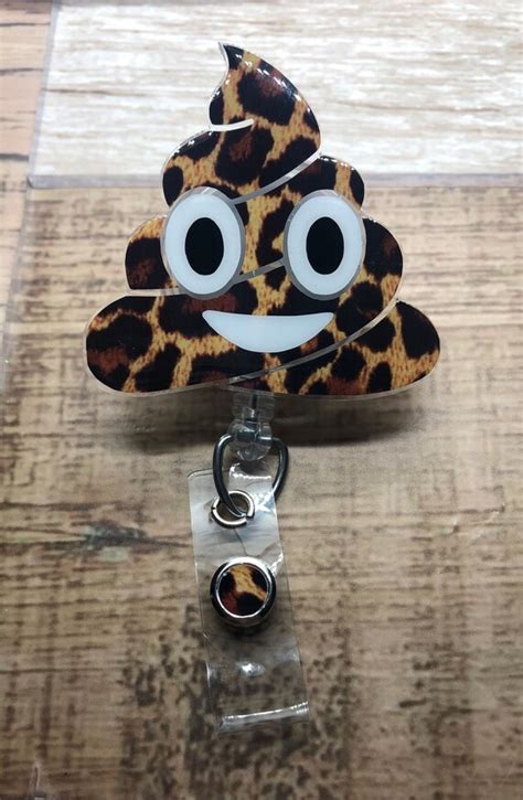 Cheetah Leopard Poop Emoji Badge Reel Stomach Gastroenterology Etsy