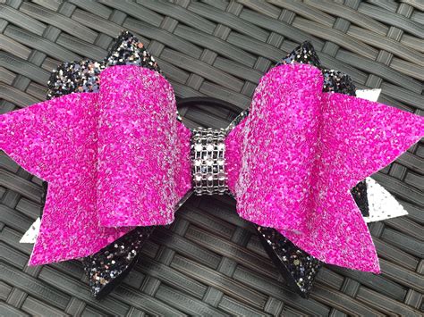 Pink And Black Cheer Bow Triple Threat Bow Etsy Cheer Bows Bows