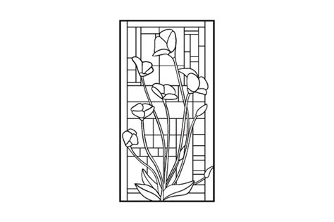 Download Stained Glass Floral Window Outline Svg File Free Svg Image