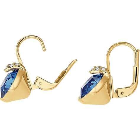 Buy Swarovski Bella V Pierced Earrings Blue Gold Plating Online