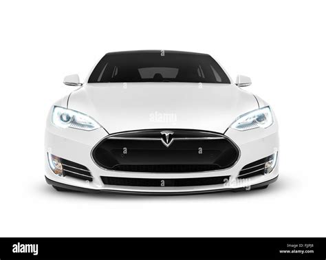 2017 Tesla Model S Luxury Electric Car Front View Isolated On White
