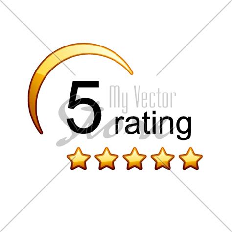 5 Golden Rating Stars Icon Vector Illustration 3996 My Vector Store