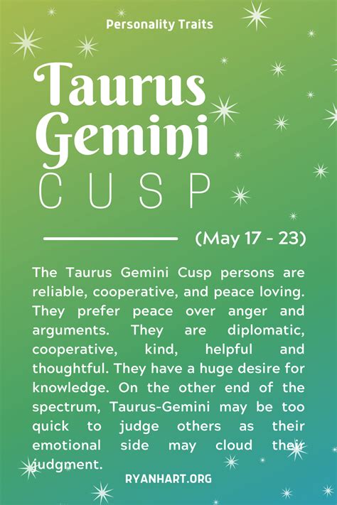 Taurus Gemini Cusp Personality Traits Ryan Hart