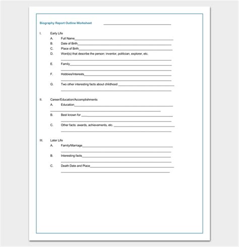 Biography Outline Templates And Examples For Word And Pdf