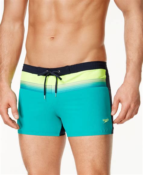 Speedo Men S Colorblocked Square Leg Swim Trunks Swim Trunks Mens Swimwear Gym Shorts Womens