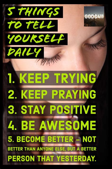 5 Things To Tell Yourself Daily Uplifting Quotes Daily