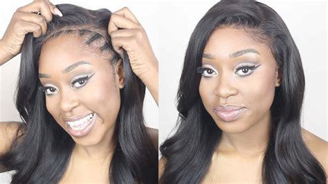 how to make a lace frontal wig tutorial no hair out no glue youtube