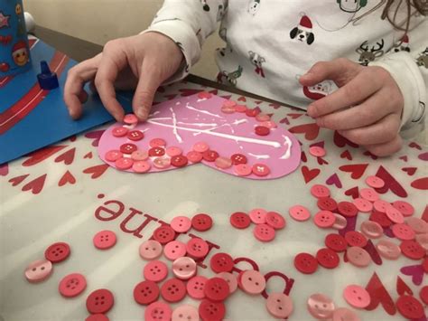 Button Heart Craft Perfect Valentines Day Craft